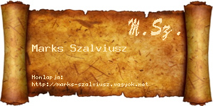 Marks Szalviusz névjegykártya